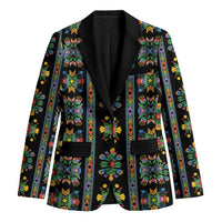 Regalia Stripe Floral Pattern Blazer Colorful Attractive - Wonder Print Shop