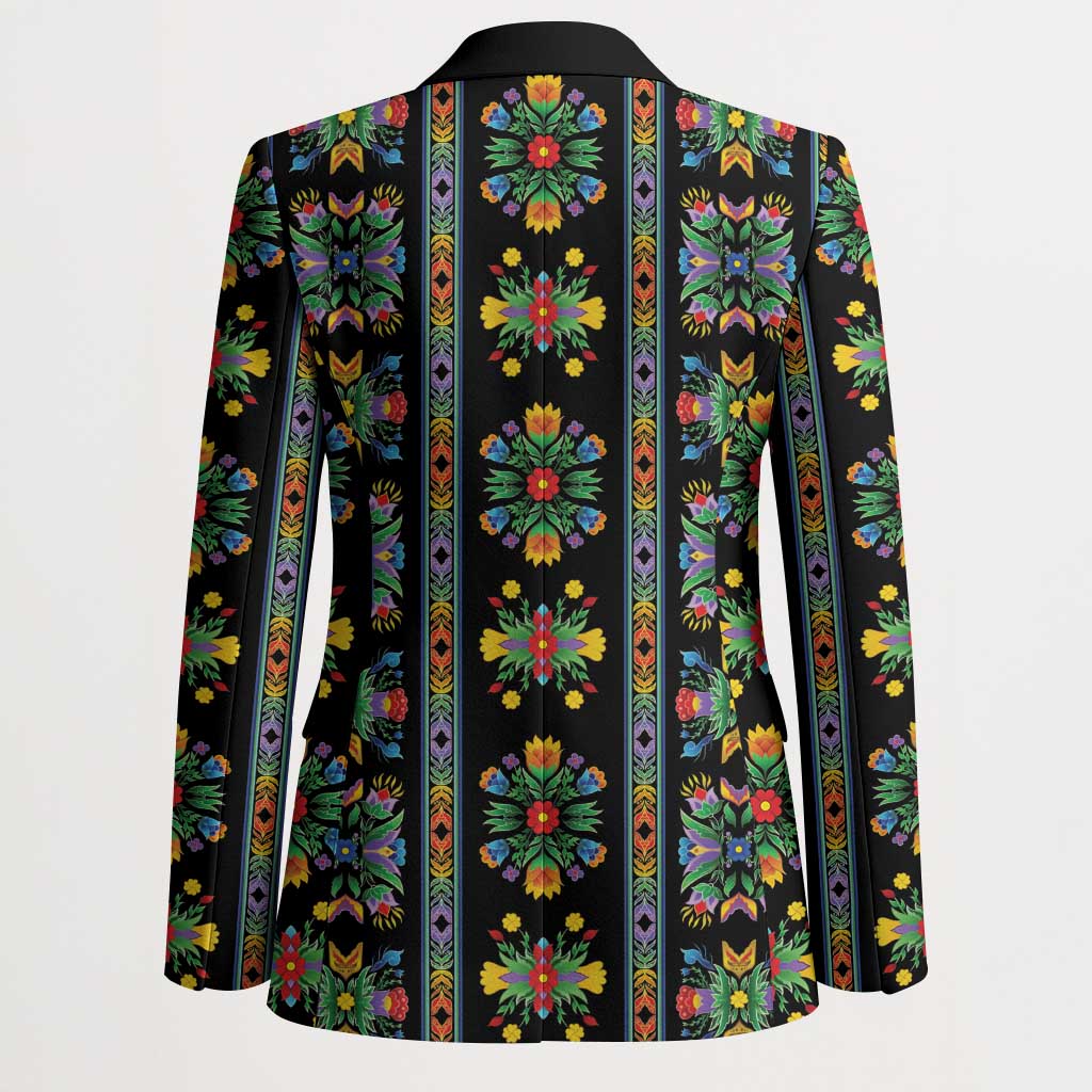 Regalia Stripe Floral Pattern Blazer Colorful Attractive - Wonder Print Shop