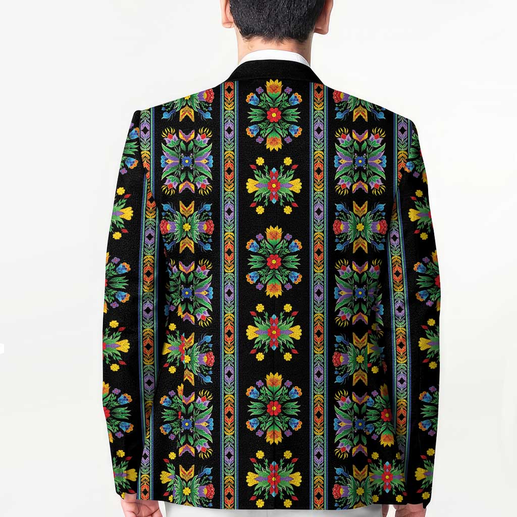 Regalia Stripe Floral Pattern Blazer Colorful Attractive - Wonder Print Shop