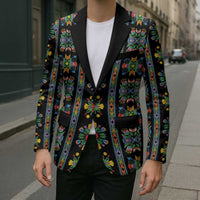 Regalia Stripe Floral Pattern Blazer Colorful Attractive - Wonder Print Shop