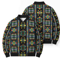 Regalia Stripe Floral Pattern Bomber Puffer Jacket Colorful Attractive - Wonder Print Shop