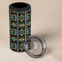 Regalia Stripe Floral Pattern 4 in 1 Can Cooler Tumbler Colorful Attractive - Wonder Print Shop