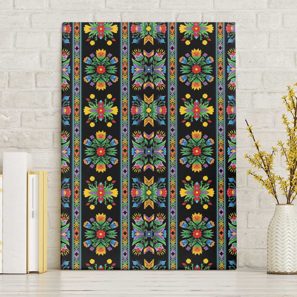 Regalia Stripe Floral Pattern Canvas Wall Art Colorful Attractive - Wonder Print Shop