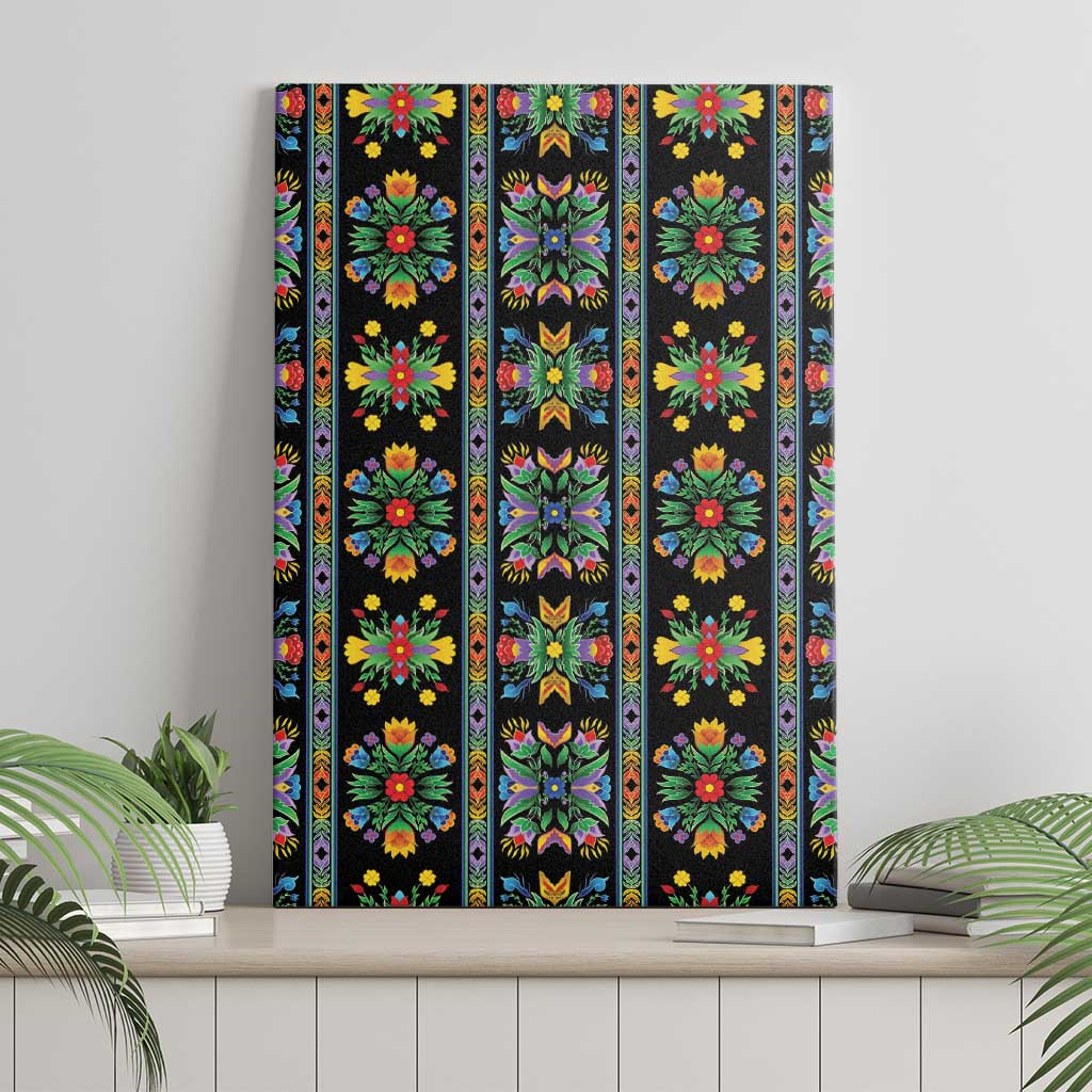 Regalia Stripe Floral Pattern Canvas Wall Art Colorful Attractive - Wonder Print Shop