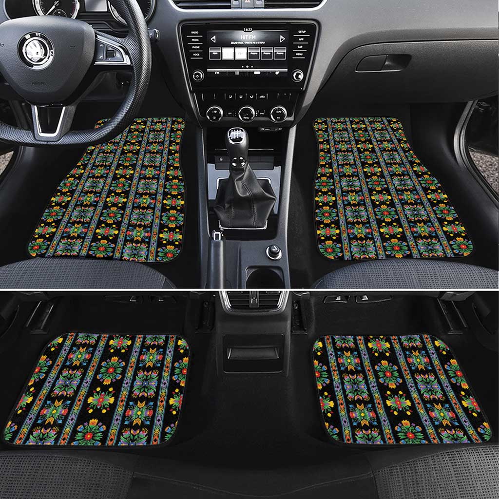 Regalia Stripe Floral Pattern Car Mats Colorful Attractive - Wonder Print Shop