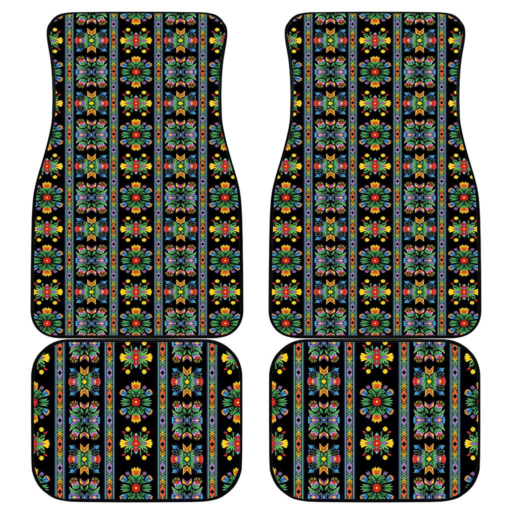 Regalia Stripe Floral Pattern Car Mats Colorful Attractive - Wonder Print Shop
