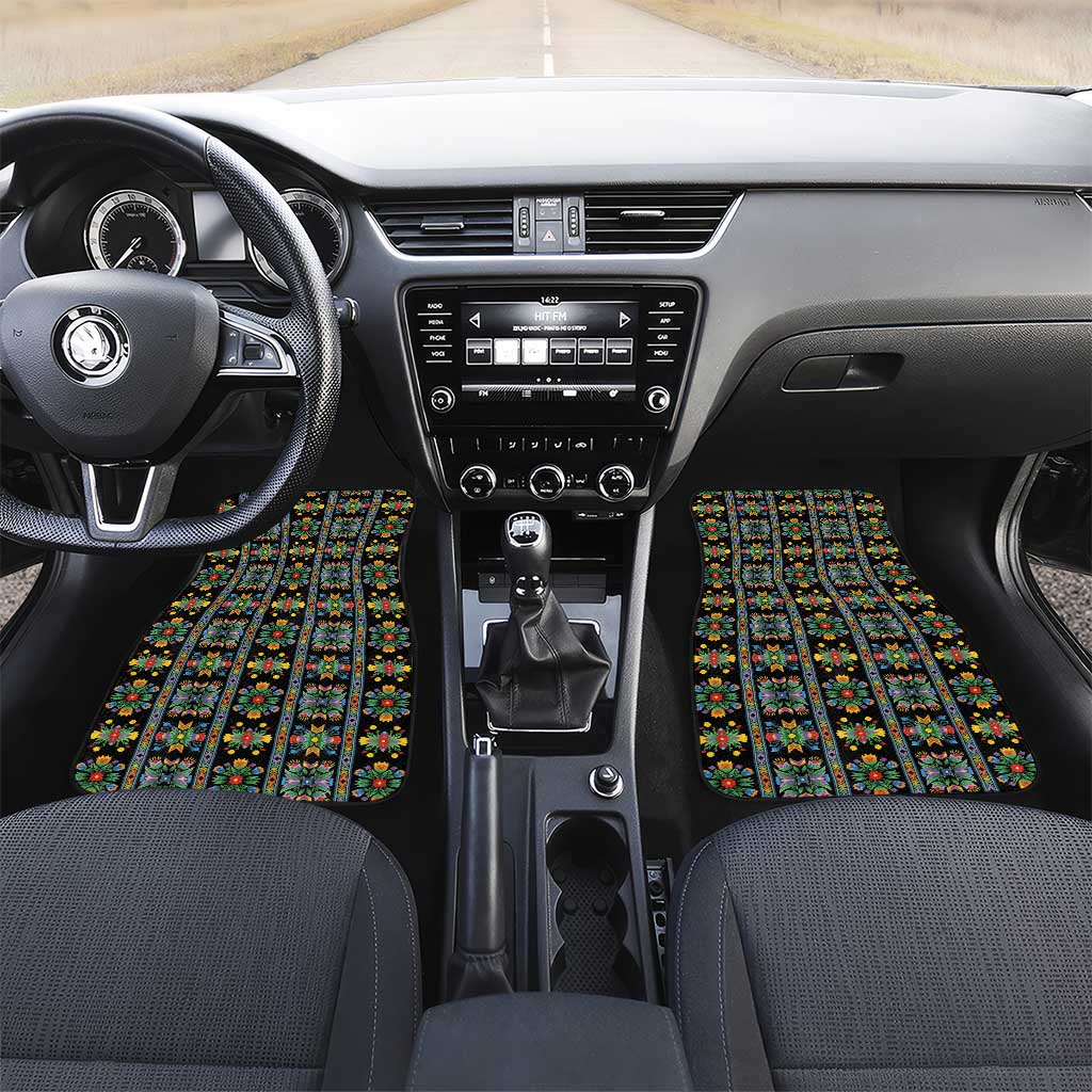Regalia Stripe Floral Pattern Car Mats Colorful Attractive - Wonder Print Shop