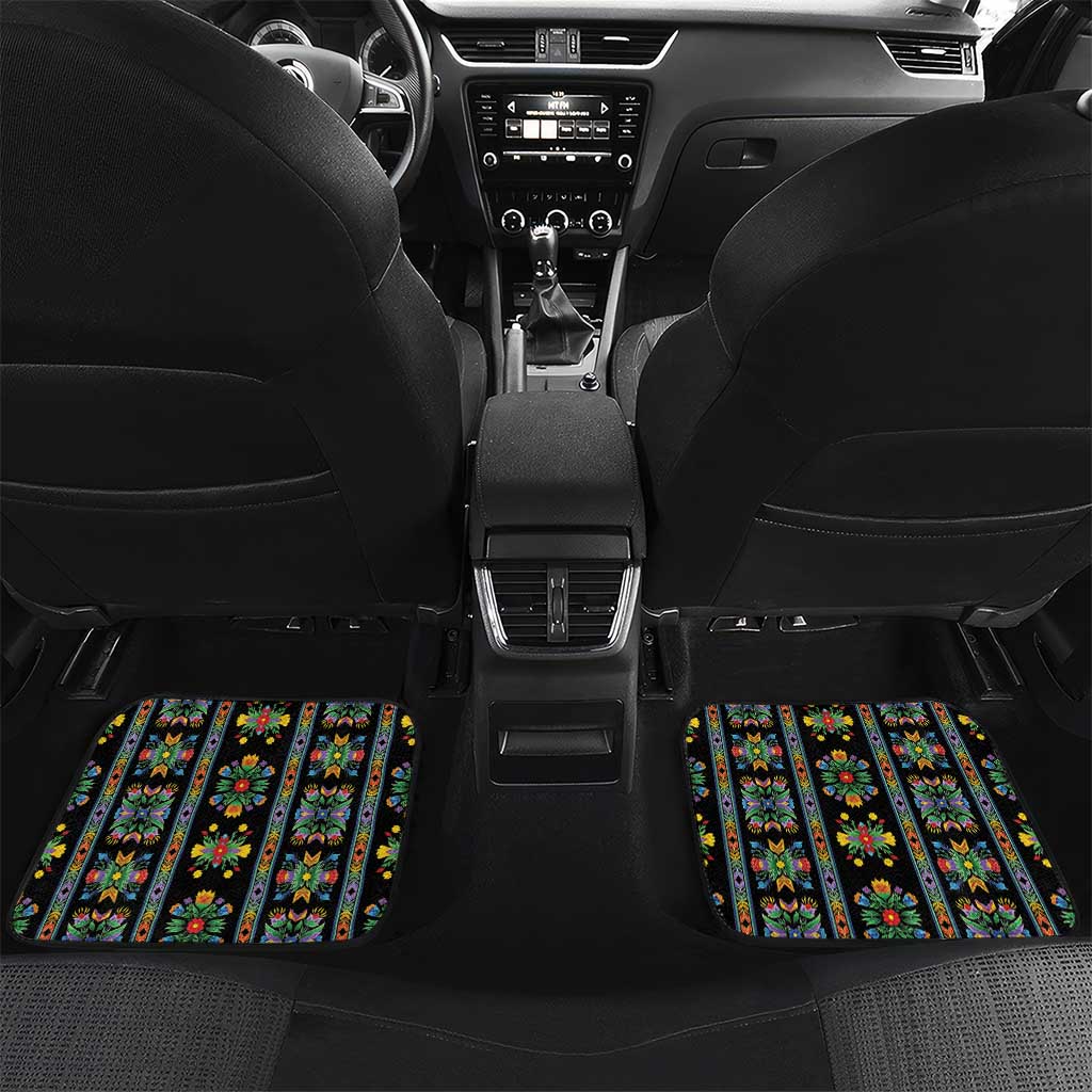 Regalia Stripe Floral Pattern Car Mats Colorful Attractive - Wonder Print Shop