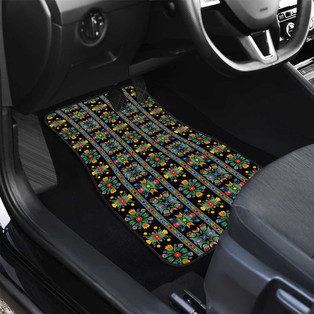 Regalia Stripe Floral Pattern Car Mats Colorful Attractive - Wonder Print Shop