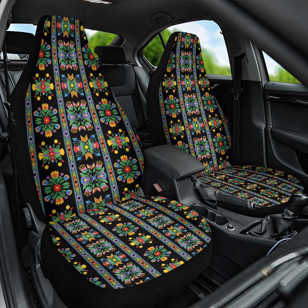 Regalia Stripe Floral Pattern Car Seat Cover Colorful Attractive - Wonder Print Shop