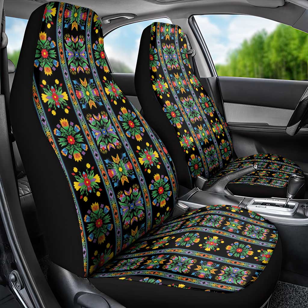 Regalia Stripe Floral Pattern Car Seat Cover Colorful Attractive - Wonder Print Shop