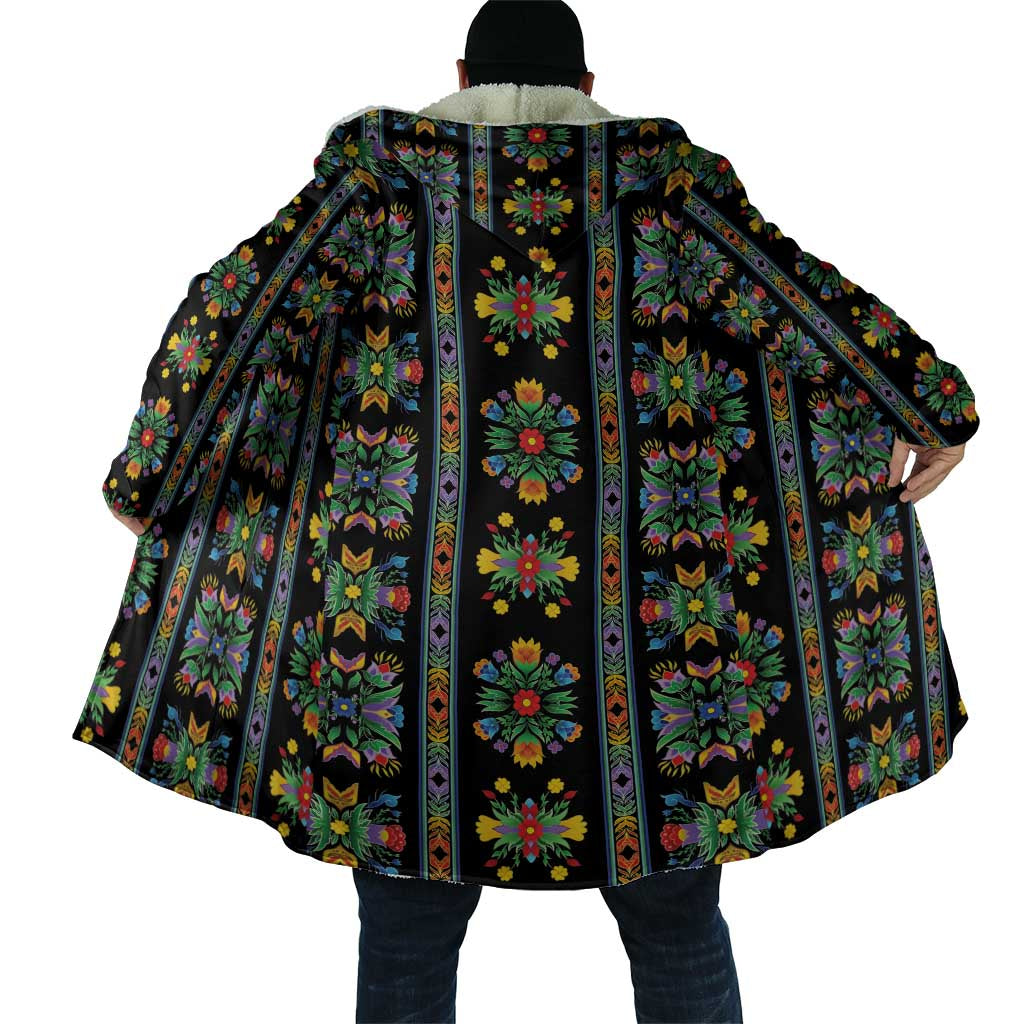 Regalia Stripe Floral Pattern Cloak Colorful Attractive - Wonder Print Shop