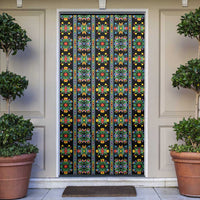 Regalia Stripe Floral Pattern Door Cover Colorful Attractive - Wonder Print Shop