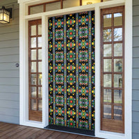Regalia Stripe Floral Pattern Door Cover Colorful Attractive - Wonder Print Shop