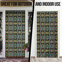 Regalia Stripe Floral Pattern Door Cover Colorful Attractive - Wonder Print Shop