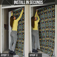 Regalia Stripe Floral Pattern Door Cover Colorful Attractive - Wonder Print Shop