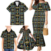 Regalia Stripe Floral Pattern Family Matching Mermaid Dress and Hawaiian Shirt Colorful Attractive - Wonder Print Shop