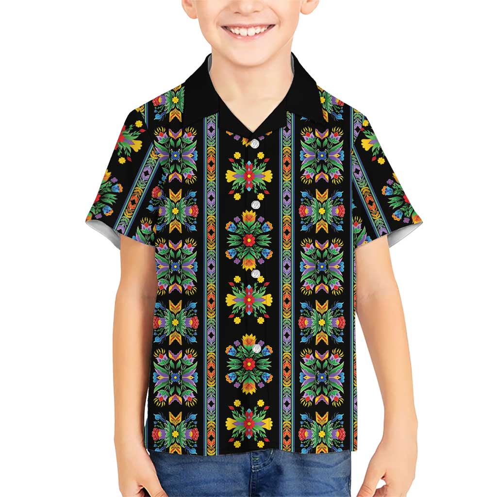 Regalia Stripe Floral Pattern Family Matching Off Shoulder Short Dress and Hawaiian Shirt Colorful Attractive - Wonder Print Shop
