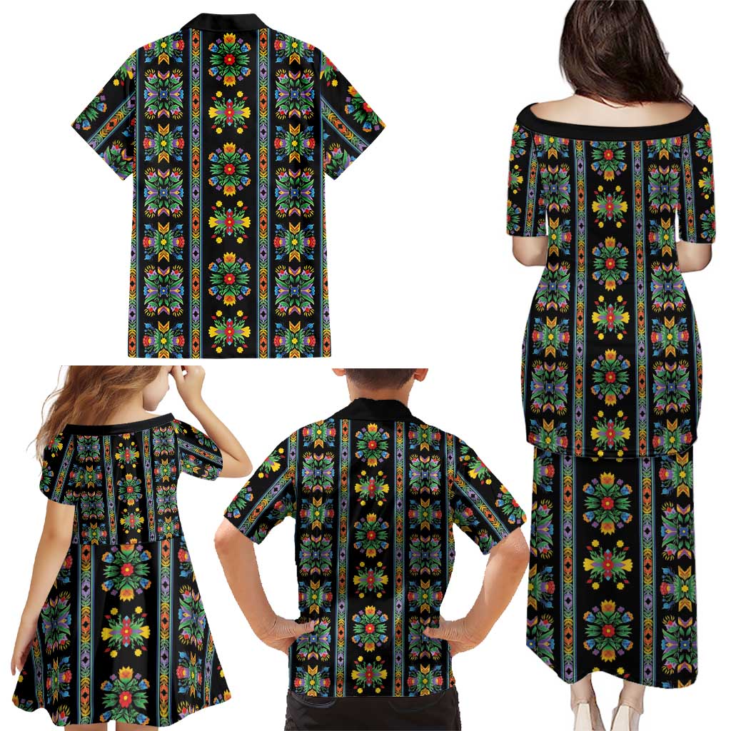 Regalia Stripe Floral Pattern Family Matching Puletasi and Hawaiian Shirt Colorful Attractive - Wonder Print Shop