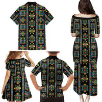 Regalia Stripe Floral Pattern Family Matching Puletasi and Hawaiian Shirt Colorful Attractive - Wonder Print Shop