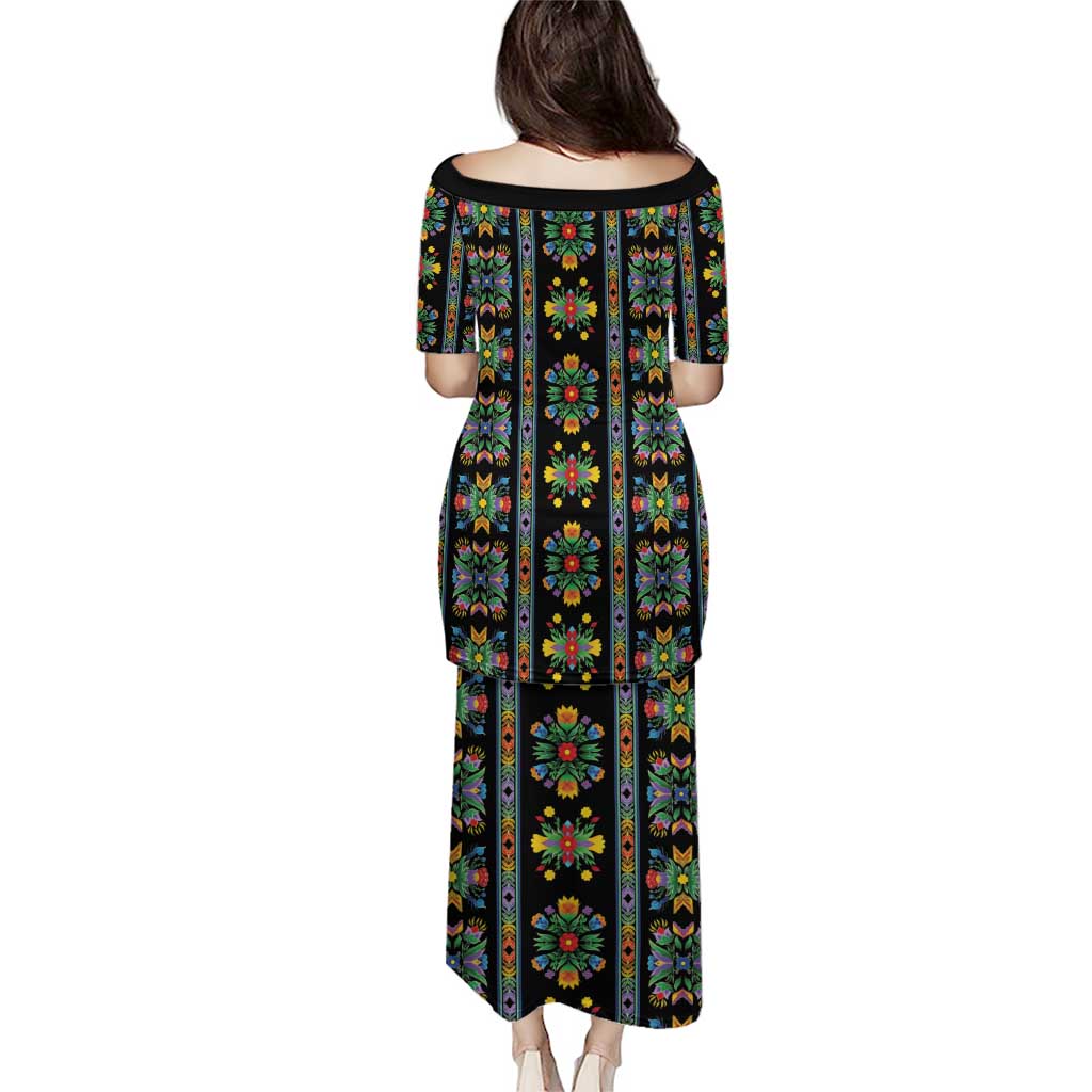 Regalia Stripe Floral Pattern Family Matching Puletasi and Hawaiian Shirt Colorful Attractive - Wonder Print Shop