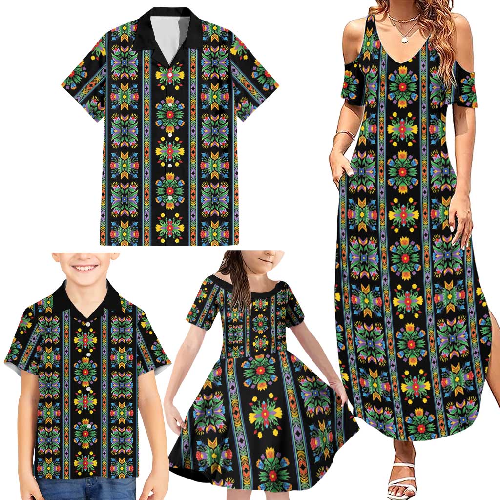 Regalia Stripe Floral Pattern Family Matching Summer Maxi Dress and Hawaiian Shirt Colorful Attractive - Wonder Print Shop