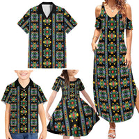 Regalia Stripe Floral Pattern Family Matching Summer Maxi Dress and Hawaiian Shirt Colorful Attractive - Wonder Print Shop