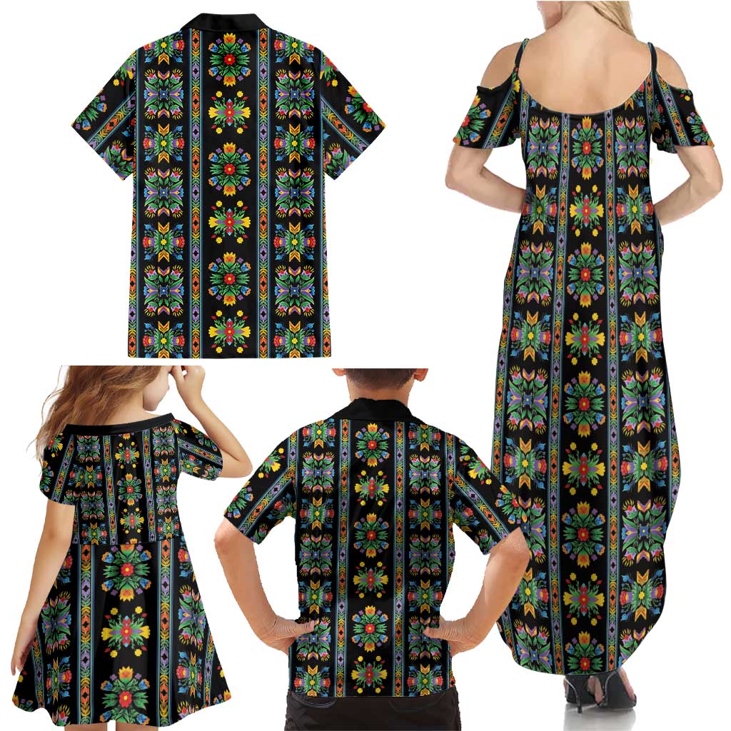 Regalia Stripe Floral Pattern Family Matching Summer Maxi Dress and Hawaiian Shirt Colorful Attractive - Wonder Print Shop