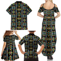 Regalia Stripe Floral Pattern Family Matching Summer Maxi Dress and Hawaiian Shirt Colorful Attractive - Wonder Print Shop