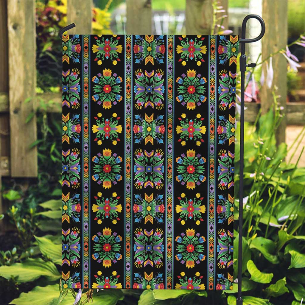 Regalia Stripe Floral Pattern Garden Flag Colorful Attractive - Wonder Print Shop