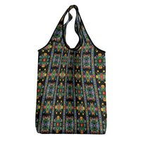 Regalia Stripe Floral Pattern Grocery Bag Colorful Attractive - Wonder Print Shop