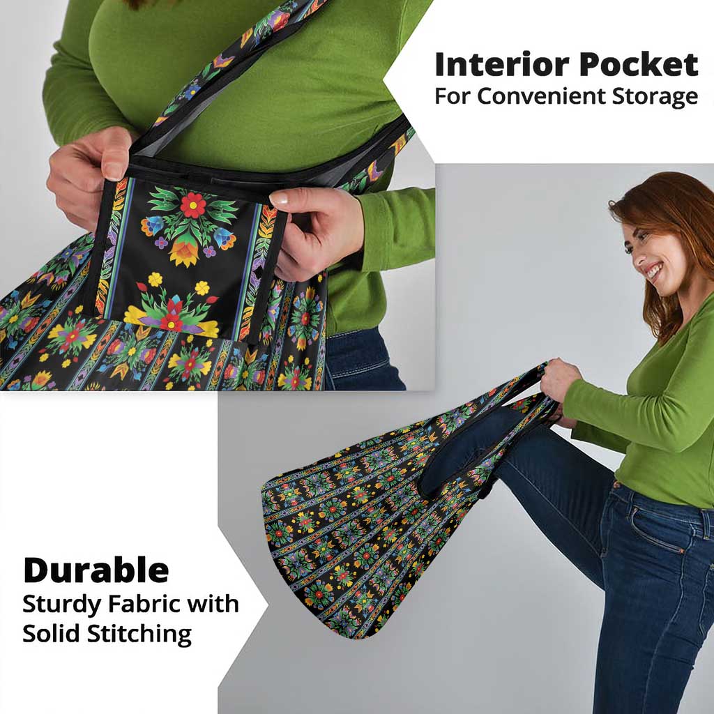 Regalia Stripe Floral Pattern Grocery Bag Colorful Attractive - Wonder Print Shop