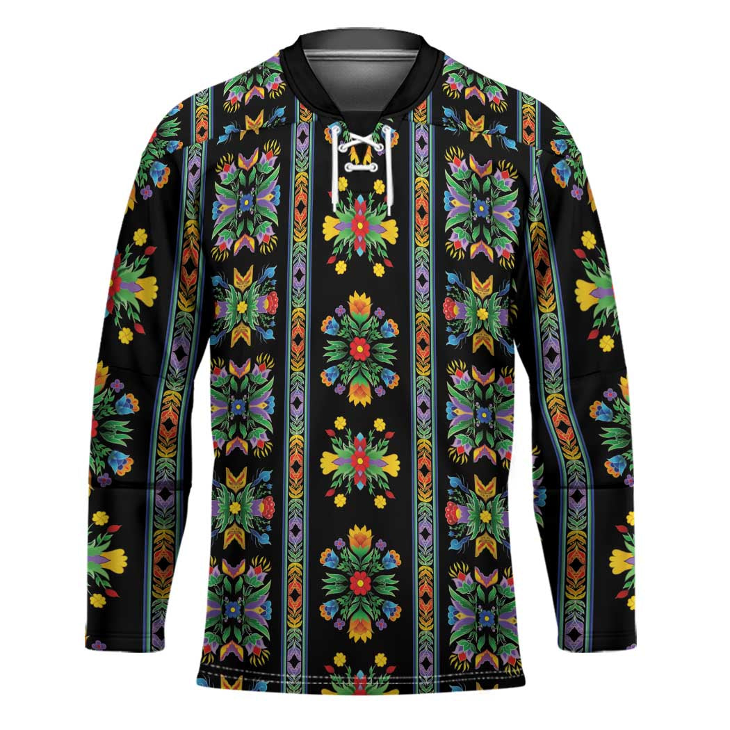 Regalia Stripe Floral Pattern Hockey Jersey Colorful Attractive - Wonder Print Shop