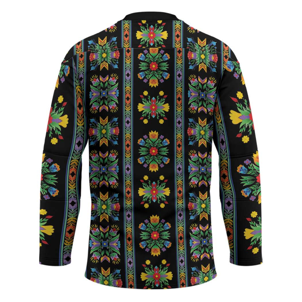 Regalia Stripe Floral Pattern Hockey Jersey Colorful Attractive - Wonder Print Shop