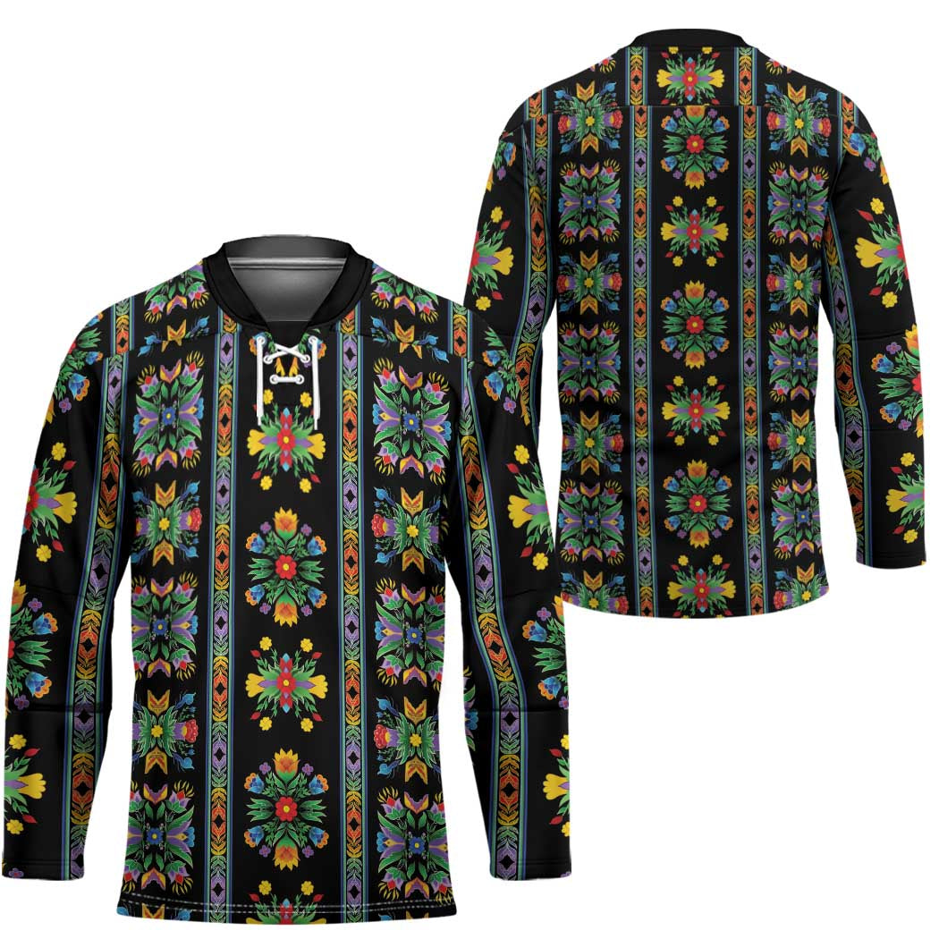 Regalia Stripe Floral Pattern Hockey Jersey Colorful Attractive - Wonder Print Shop