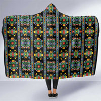 Regalia Stripe Floral Pattern Hooded Blanket Colorful Attractive - Wonder Print Shop