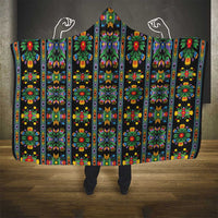 Regalia Stripe Floral Pattern Hooded Blanket Colorful Attractive - Wonder Print Shop