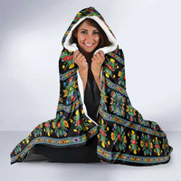 Regalia Stripe Floral Pattern Hooded Blanket Colorful Attractive - Wonder Print Shop