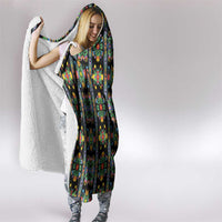 Regalia Stripe Floral Pattern Hooded Blanket Colorful Attractive - Wonder Print Shop
