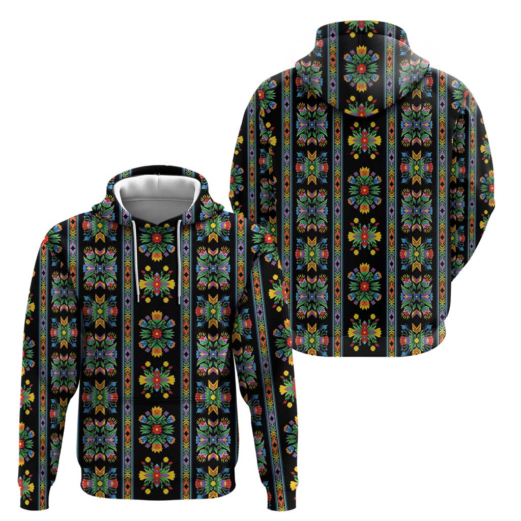 Regalia Stripe Floral Pattern Hoodie Colorful Attractive - Wonder Print Shop