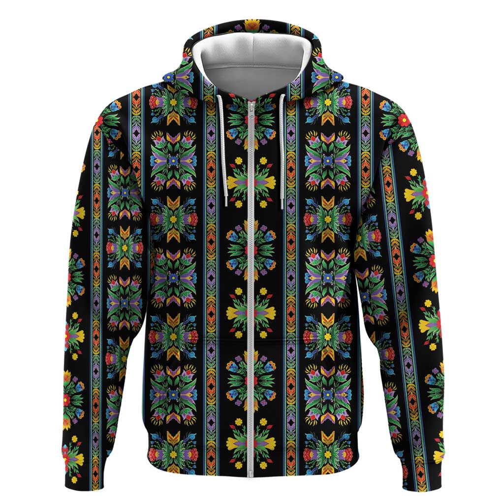 Regalia Stripe Floral Pattern Hoodie Colorful Attractive - Wonder Print Shop