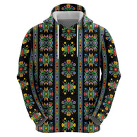 Regalia Stripe Floral Pattern Hoodie Colorful Attractive - Wonder Print Shop