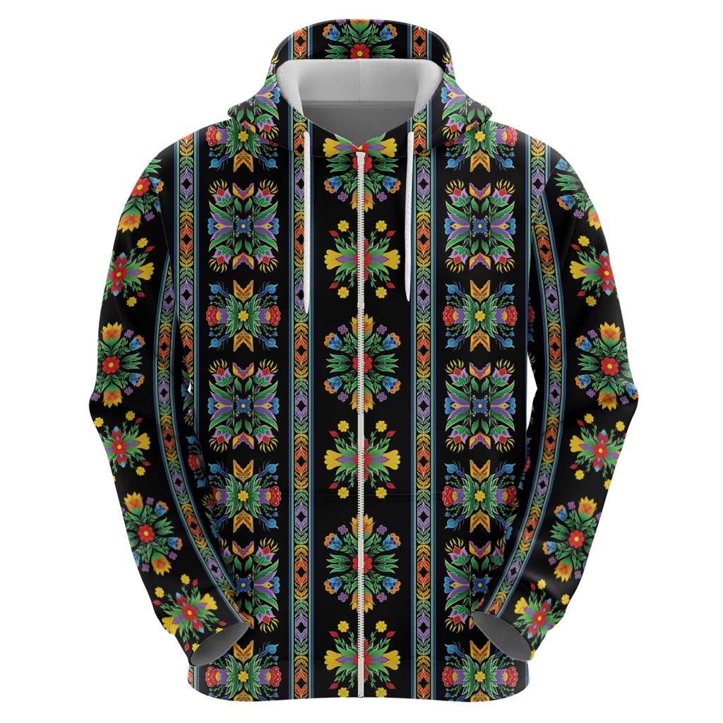 Regalia Stripe Floral Pattern Hoodie Colorful Attractive - Wonder Print Shop