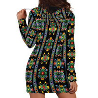 Regalia Stripe Floral Pattern Hoodie Dress Colorful Attractive - Wonder Print Shop