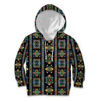 Regalia Stripe Floral Pattern Kid Hoodie Colorful Attractive - Wonder Print Shop