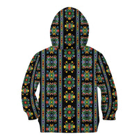 Regalia Stripe Floral Pattern Kid Hoodie Colorful Attractive - Wonder Print Shop