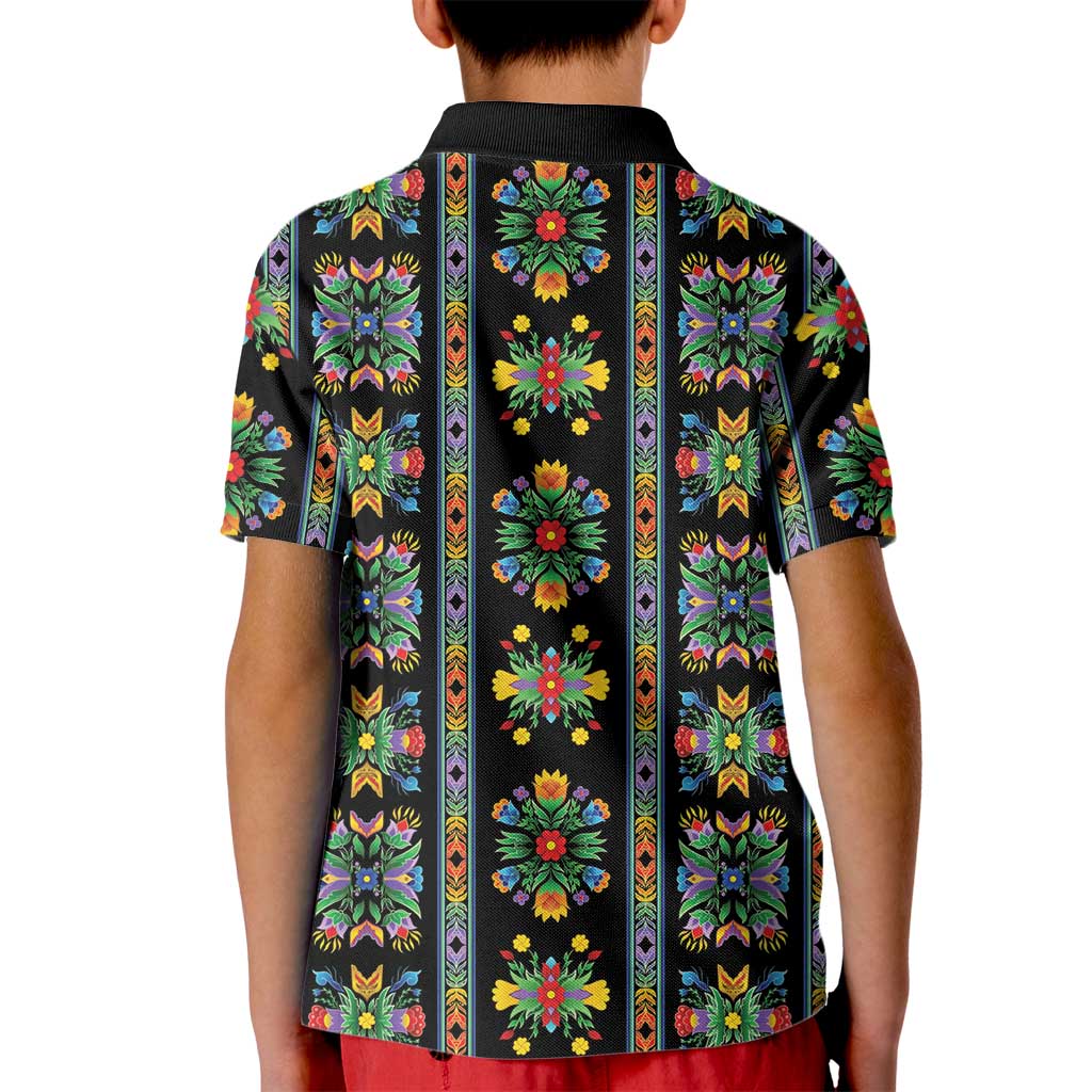 Regalia Stripe Floral Pattern Kid Polo Shirt Colorful Attractive - Wonder Print Shop