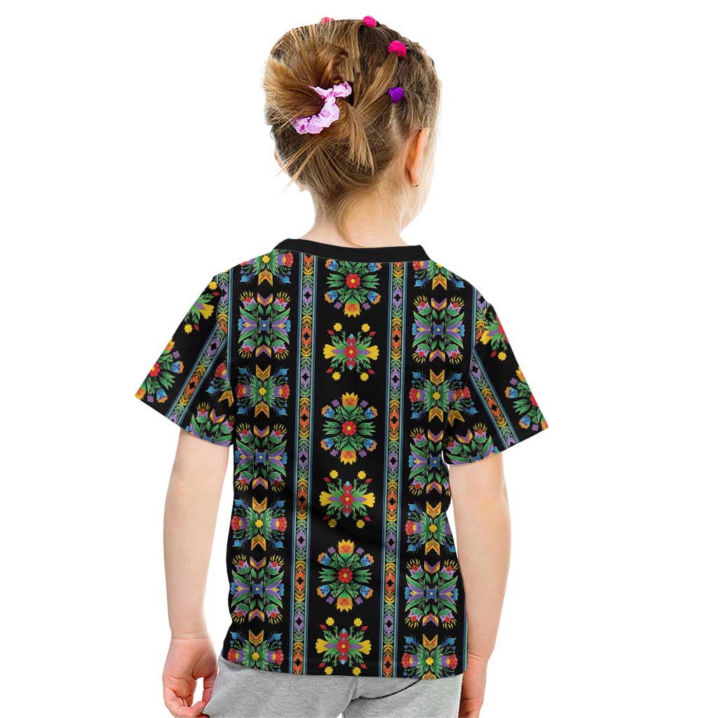 Regalia Stripe Floral Pattern Kid T Shirt Colorful Attractive - Wonder Print Shop