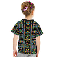 Regalia Stripe Floral Pattern Kid T Shirt Colorful Attractive - Wonder Print Shop