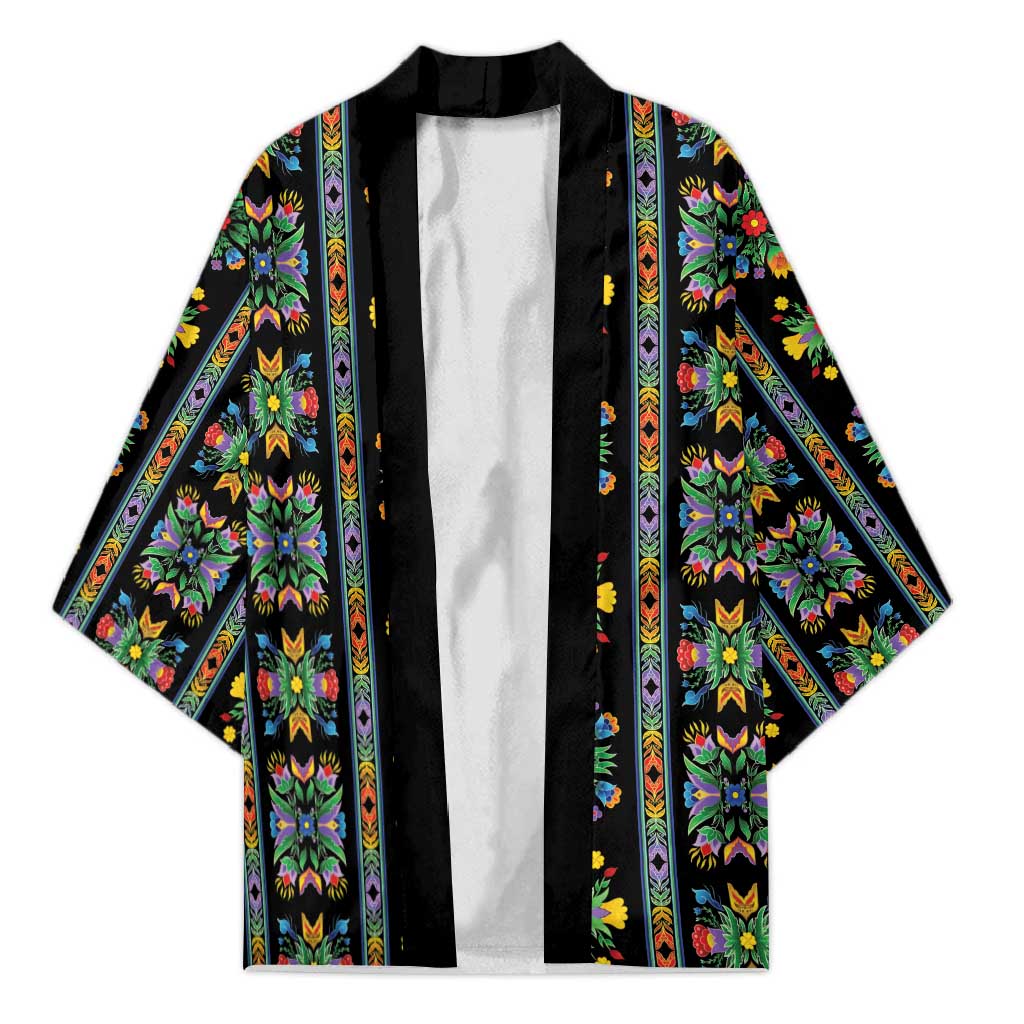 Regalia Stripe Floral Pattern Kimono Colorful Attractive - Wonder Print Shop